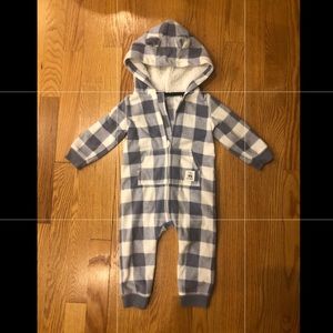 Carter’s Baby Boy Fleece Hoodie Romper 9 months